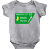 gps logo free exit 63 beach haven Baby Bodysuit