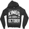 kings are born in october Zipper Hoodie