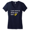 i just want to drink beer and brick Women's V-Neck T-Shirt
