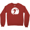 skiier moon moonlight silhouett Crewneck Sweatshirt