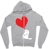 bird love heart animal graph note music party pop art gift Zipper Hoodie