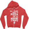 care about pizza and 3 people girls Zipper Hoodie