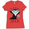 morning suck Ladies Fitted T-Shirt