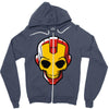 iron skull Zipper Hoodie