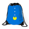 funny 80s pacman 'eating buttons' Drawstring Bags