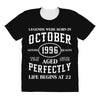 legends were born in october genuıne 1996 qualıty one kind of aged l All Over Women's T-shirt