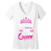 Celebrating With the 4th Birthday Queen Women's V-Neck T-Shirt