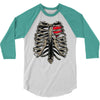 ribcage and heart 3/4 Sleeve Shirt