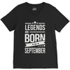 legends are born in september V-Neck Tee