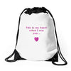 this is my heart when i see you Drawstring Bags