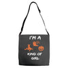 i'm a halloween kind of girl Adjustable Strap Totes