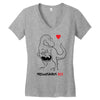 pregnant rex black color Women's V-Neck T-Shirt