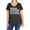 mike dustin lucas eleven will Ladies Curvy T-Shirt
