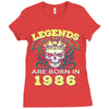 legends are born in 1986 hoodie 9 Ladies Fitted T-Shirt