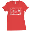 audio cassette 80's 90's party hip hop nostalgia retro Ladies Fitted T-Shirt