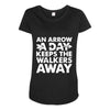 an arrow a day zombie dary Maternity Scoop Neck T-shirt