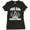 this girl loves christmas Ladies Fitted T-Shirt