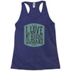 i love my beared husband Racerback Tank