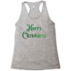 merry christmas green glitter Racerback Tank