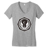 white and black Women's V-Neck T-Shirt