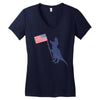 Patriotic T-Rex Women's V-Neck T-Shirt