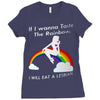 ls mug eat rainbow eat les Ladies Fitted T-Shirt