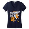 shamble to the cure zombie 5k Women's V-Neck T-Shirt