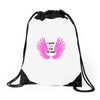 i wear pink for my mom Drawstring Bags