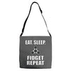 eat. sleep. fidget repeat Adjustable Strap Totes