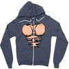 ripped muscles, six pack, Zipper Hoodie