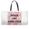 Never Say Game Over Weekender Totes