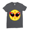 Lemon with Disco Glasses Ladies Fitted T-Shirt