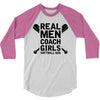 Real Men Coach Girls Softball Dad 3/4 Sleeve Shirt
