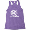 born to cycle forced to work Racerback Tank