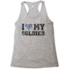 i love my soldier navy camouflage Racerback Tank