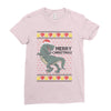 ugly dinosaur merry christmas Ladies Fitted T-Shirt