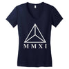 mmxi roman numerals triangle Women's V-Neck T-Shirt