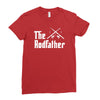 the rodfather   mens funny fishing Ladies Fitted T-Shirt