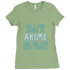 care about anime and two real people girls Ladies Fitted T-Shirt