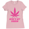 Support Breast Cancer Awareness With A Pink Cannabis Leaf Ladies Fitted T-Shirt