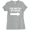 i'm with stupid mens Ladies Fitted T-Shirt