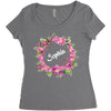 Floral Baby Name Women's Triblend Scoop T-shirt