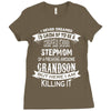 Super Cool Stepmom Of A Freaking Awesome Grandson Ladies Fitted T-Shirt