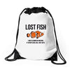lost fish Drawstring Bags