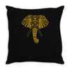 tribal print elephant geometric gold animals cool Throw Pillow