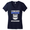 i stand with officer Women's V-Neck T-Shirt