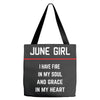 June Girl Tote Bags