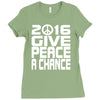 new years eve 2016 give peace a chance Ladies Fitted T-Shirt