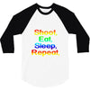 shoot eat sleep repeat gun 3/4 Sleeve Shirt
