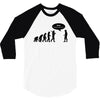 stop following me funny darwins evolution parody mens white t shirt 3/4 Sleeve Shirt